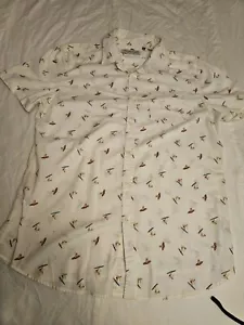 Sovereign Code Shirt Mens Large White Hawaiian Surfing Catching Waves Button Up - Picture 1 of 10