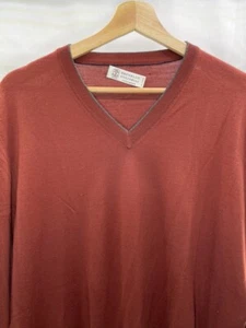 54 Large BRUNELLO CUCINELLI Wool Cashmere Knitwear Pullover V Neck Sweater - Picture 1 of 14