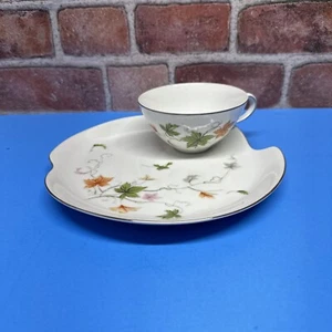 Summit Fine China Japan Tea Cup With Snack/Luncheon Plate. Silver Trim - Picture 1 of 22