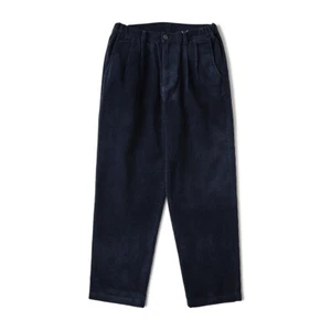 Straight-Leg Double-Pleated Cotton-Corduroy Trousers - Blue - M - Picture 1 of 15