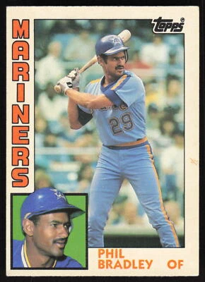 1984 Topps Traded #15T Phil Bradley     XRC Seattle Mariners Card - Image 1 of 2