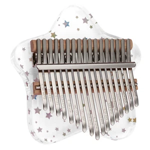 Portable 17 Keys Kalimba Mbira Acrylic Crystal Finger Thumb Piano Star Shaped - Picture 1 of 12