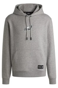 NEU BOSS X NFL PHILADELPHIA EAGLES INTERLOCK HOODIE GRAU LARGE - Bild 1 von 4