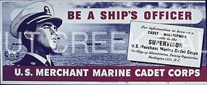 WWII Poster, US Merchant Marine, "BE A SHIP'S OFFICER" Print on 11x14" 22792 - Picture 1 of 1