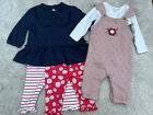 0-3 Months Baby Clothes Bundle Top Leggings Dungaree Outfit Pink Navy