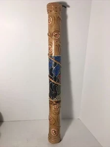 Bamboo Hand Dot Painted Bamboo Rain Maker Shaker Music Instrument 24” Snake - Picture 1 of 8