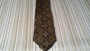J CREW Floral Geometric Neck Tie Silk Gold Blue - Picture 1 of 3