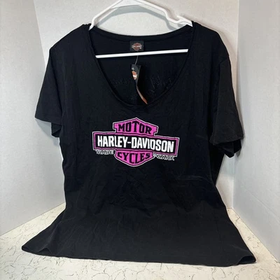 Camiseta Top Para Mujer Harley-Davidson Belice Gráfico Cuello en V Talla XL TOTALMENTE NUEVA Foto 1 de 3