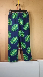 Boys Pajama Pants Size 6 Turtle Shell Print Blue Green Fleece Sleepwear - Picture 1 of 2