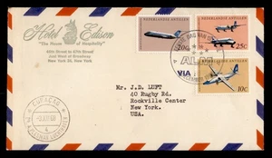 DR WHO 1968 NETHERLANDS ANTILLES FDC ALM AVIATION COMBO HOTEL ADVERTISIN M55653 - Picture 1 of 2