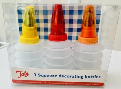 Children’s Baking TALA Easy Icing Set Cupcake Icing 3 Squeeze Bottles - Image 1 of 4