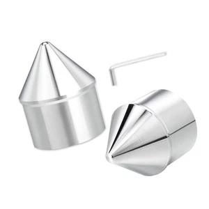 Cubiertas de tuerca de eje delantero CNC negras tapas cromadas compatibles con Harley Davidson T... - Imagen 1 de 6