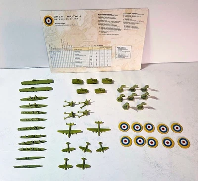 Axis & Allies EUROPE 1999 Replacement Parts & Pieces w/ Ref Card GREAT BRITAIN - Image 1 of 4
