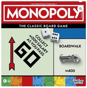 Monopoly Brettspiel mit Ablagefach und größeren Spielsteinen - offene Box - Bild 1 von 7