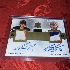 2023-24 UD The Cup ANDERS LEE Dual ILYA SOROKIN Patch Autograph Materials 11/15 - Picture 1 of 3