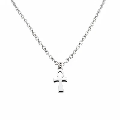 COLLANA con CROCE di ANKH Argento egiziana egizia ciondolo a catena Uomo e Donna - Immagine 1 di 4