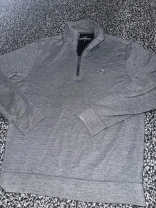 Vineyard Vines 1/4 Zip Pullover Sweater Size S Gray Whale Logo - Picture 1 of 6