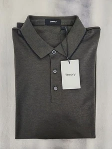 Theory Grove/Black Urban Pique Polo Shirt Men's Size Medium New - Picture 1 of 11