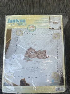 Janlynn Sweet Dreams Teddy BearCross Stitch Baby Crib Quilt Kit 43”X 34” - Picture 1 of 2
