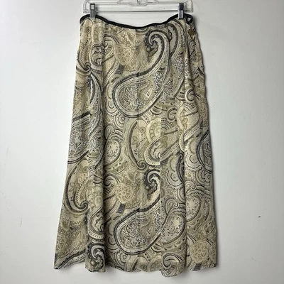 Vtg Liz Claiborne Midi Skirt Flutter Paisley Forest Fairy Grunge Boho Y2K 90s 10 - Image 1 of 4