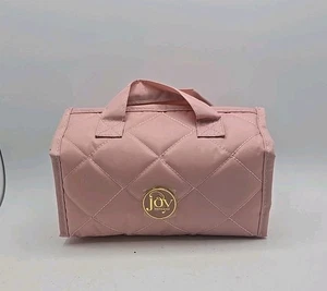 Pink Travel Makeup Organizer Bag Joy Mangano Quilted Waterproof 4 Compartment - Picture 1 of 12