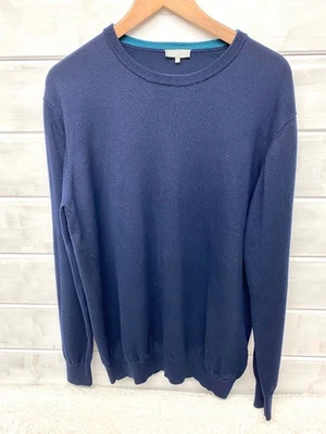Jaeger Jumper Mens X Large Navy blue Merino wool soft, tight Knit sweater  (C27) - Image 1 of 4