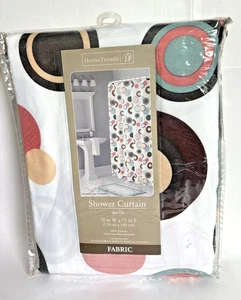 Home Trends Fabric Shower Curtain New In Pack 70 X 71 Circles Dots - Picture 1 of 3
