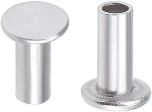 uxcell 100 Pcs 3mm x 7mm Aluminum Flat Head Semi-Tubular Rivets M3 x - Picture 1 of 3
