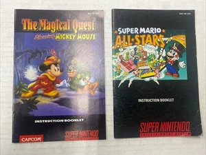 Magical Quest Mickey Mouse & Super Mario All Star SNES Instruction Manual - Picture 1 of 2