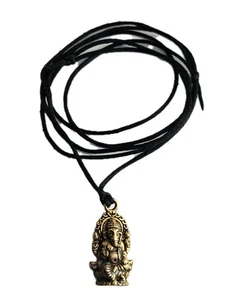 888Hz Magick Golden Ganesh Necklace With Green Aventurine Wealth Success Money - Picture 1 of 7