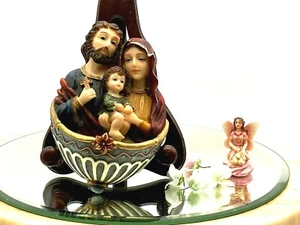 FLORENTINE HOLY FAMILY ART HOLY WATER FONT RELIGIOUS WALL HANGING - Picture 1 of 12
