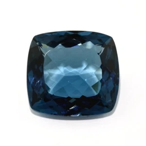 LONDON BLUE TOPAZ NATURAL 19.2 x 18 MM CUSHION CUT AAA F-5198 - Picture 1 of 1