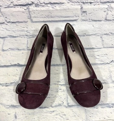 Ecco Mujer Hanna 11-11.5 (EU 42) Ballet Planos Gamuza Púrpura Sin Cordones Foto 1 de 4