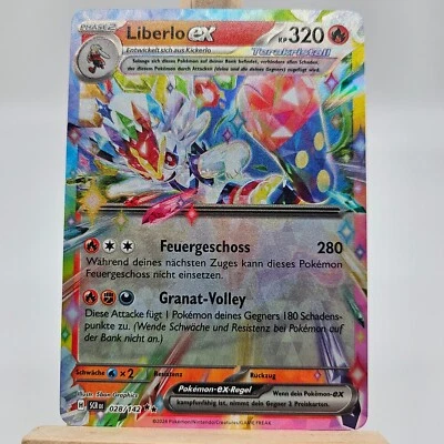 Pokemon Karte Liberlo EX 028/142 Stellarkrone Near Mint Deutsch - Bild 1 von 2