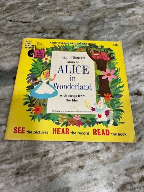Libro y discos de colección de Walt Disney Story of Alice in Wonderland 1965 Foto 1 de 4