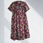 Vintage 90'S J.B.S. Ltd Women's Dress 14W Rayon Floral Animal Midi Long