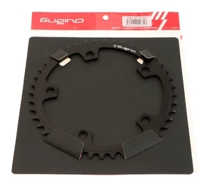 Anello Catena Singola Velocità Sugino 44t 130BCD 5-Bulloni 1/2""x 1/8"" Nero 130J Giappone NUOVO - Foto 1 di 3