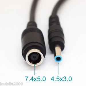 100pcs 7.4x5.0mm Female to 4.5x3.0mm Male Central Pin Adapter HP DC Power Cable - Picture 1 of 5