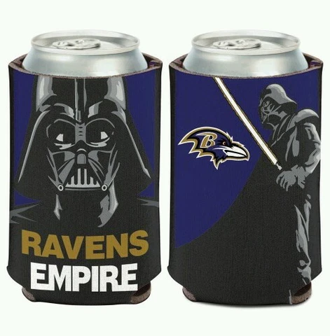 BALTIMORE RAVENS STAR WARS DARTH VADER SOFT FOAM CAN BOTTLE COOZIE COOLER HOLDER Cover