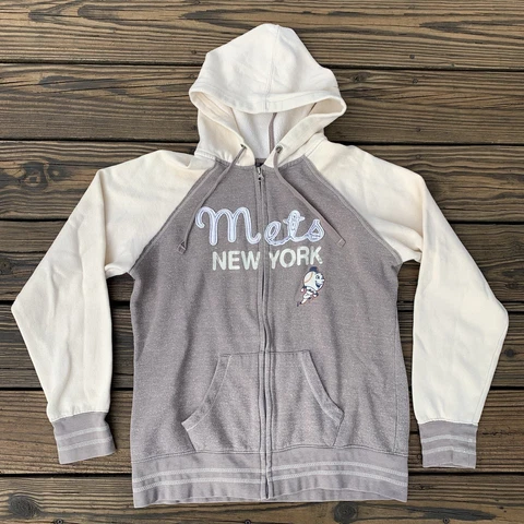 New York Mets Cooperstown Collection Hoodie Zippered Size Large Mr Met Majestic Cover