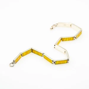 Tennis Bracelet Light Yellow Gold Fire Opal Sterling Silver Jewelry Elegant - Bild 1 von 11