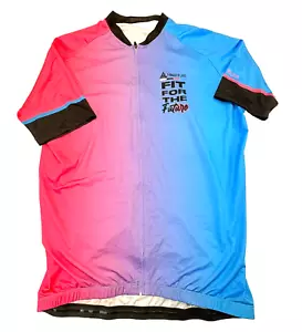 EUC Men's Monton Cycling Jersey Full Zip Jersey Blue Purple Pink XL - Picture 1 of 5