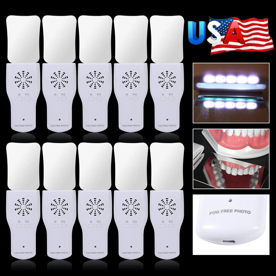 1-10 Dental Occlusal Mirror Fog Free LED Intra Oral Photo Mirror Reflector - Image 1 of 4