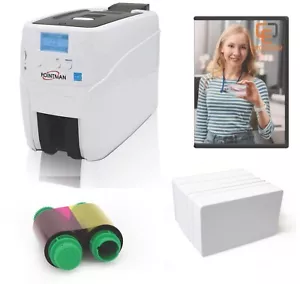 Plastic ID card printer bundle Pointman N15 single sided, software ribbon cards - Picture 1 of 4