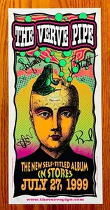 ¡Póster de concierto de serigrafía de Arminski 1999 firmado por The Verve Pipe por 4 miembros! - Imagen 1 de 2