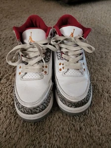 Air JORDAN 3 Retro GS ‘Cardinal Red’ Size 6.5Y 398614-126 White - Picture 1 of 6