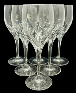Vintage Noritake Clear Cut Crystal Turning Point 8oz Wine Glasses Set/6 & Set/5 - Picture 1 of 12