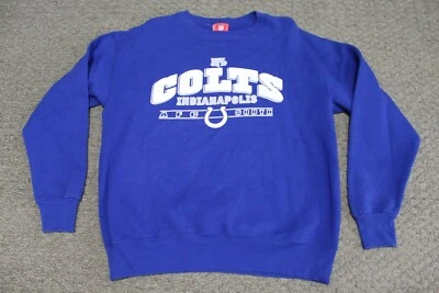 NFL Indianapolis Colts AFC Sur Azul Blanco Logo Cuello Redondo Sudadera Mediana Foto 1 de 4