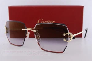 Brandneue Cartier Sonnenbrille CT 0466/S-001 goldfarben/grauer Farbverlauf für Damen - Bild 1 von 7