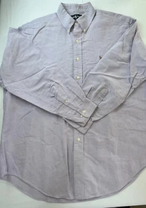 Camisa Ralph Lauren Para Hombres Yarmouth Fit Oxford Abotonada Púrpura Talla 16 1/2 34/35 - Imagen 1 de 8